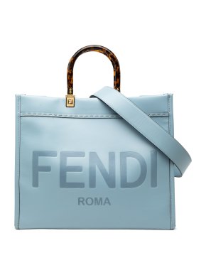 Fendi Blue Medium Leather Sunshine Shopper Tote