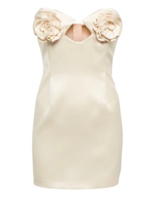 Magda Butrym Cream Floral Applique Min Dressi