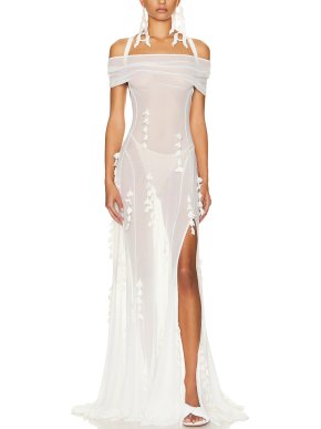 Jacquemus White La Robe Mazzolu Maxi Dress