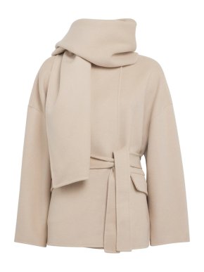 Maje Wool-blend Double-faced Jacket In Neutral