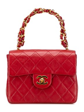 Chanel Red Micro Classic Lambskin Belt Bag