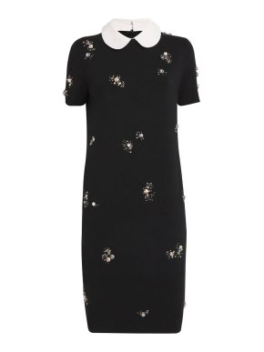 Tory Burch Embellished Wool-Blend Midi Dress