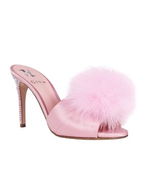 Gina Pink Satin Malibu Mules