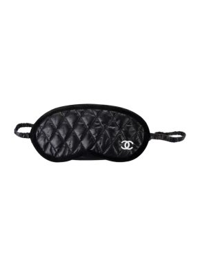 Chanel Black Quilted Eye Mask