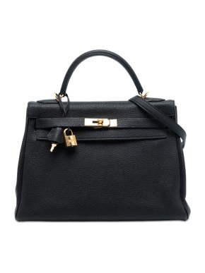 Hermes Black Togo Kelly II Retourne 32