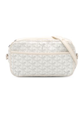 Goyard White Goyardine Sac Cap Vert
