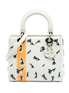 Medium Lambskin Floral Sequin Lady Dior
