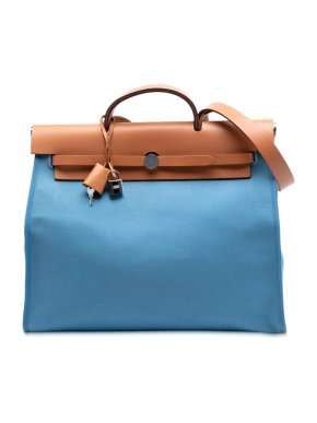 Hermes Blue Toile Herbag Zip 39