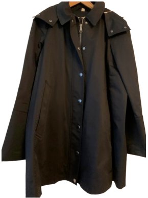 Burberry Black Hooded Car Coat