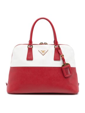 Prada Medium Bicolor Saffiano Lux Promenade Satchel