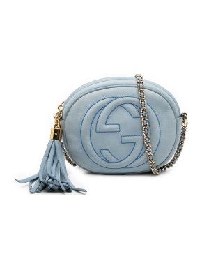 Gucci Blue Mini Nubuck Soho Chain Crossbody
