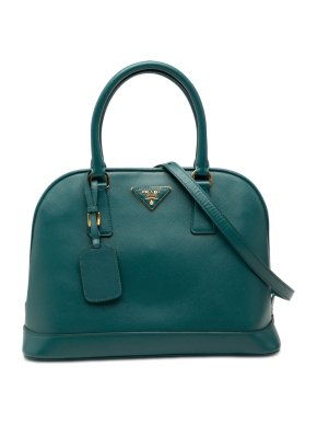 Prada Blue Medium Saffiano Lux Open Promenade Satchel
