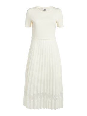 Claudie Pierlot Lace-Trim Pleated Dress