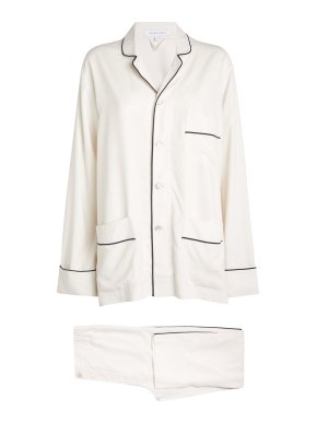 Olivia von Halle Ivory Silk Laurent Pyjama Set