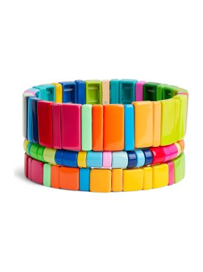 Roxanne Assoulin Rainbow Brite Set of Three Enamel Bracelets
