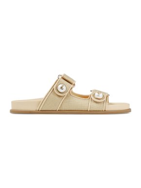 Jimmy Choo Fayence Pearl-Embellished Woven Sandals