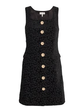 Saloni Mika Embroidered Velvet Mini Dress