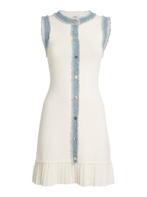 Sandro Paris Denim-Trim Mini Dress