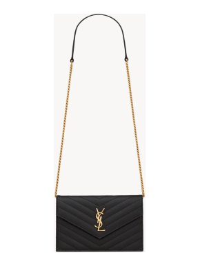 Saint Laurent Black Leather Cassandra Bag