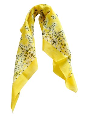 Saint Laurent Yellow Cotton Bandana Scarf