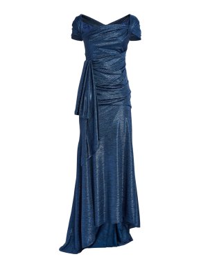 Talbot Runhof Draped Lurex Mermaid Gown