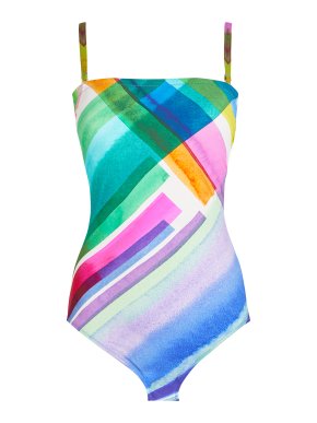 Gottex Diagonal Dreams Square Neck Swimsuit