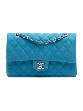 Chanel Blue Medium Classic Caviar Double Flap