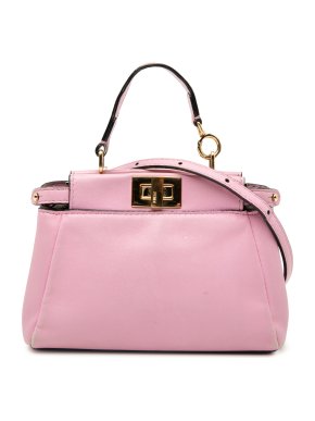 Fendi Pink Micro Leather Peekaboo Satchel
