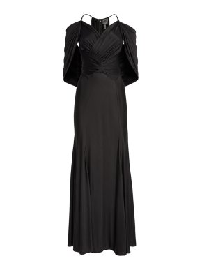 Huishan Zhang Bernice Draped Satin-Jersey Gown
