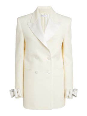 Mach & Mach  Crystalized Bow Cuff Blazer Minidress