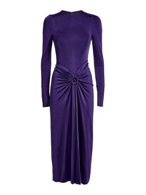 Victoria Beckham Open-Back Gathered Stretch-Satin Jersey Gown