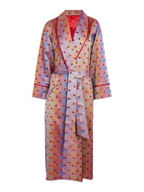 Daniel Hanson Red Dahlia Silk Jacquard