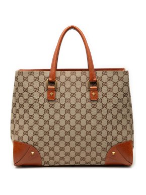 Gucci Tan GG Canvas Nailhead Bag