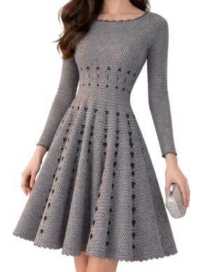 Alaia Grey Fit And Flare Dress