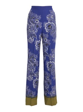 Etro Bandana-Print Straight-leg Silk Trousers
