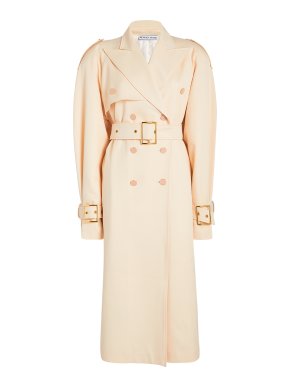 Rowen Rose Oversized Double-Breasted Belted Trench Coat