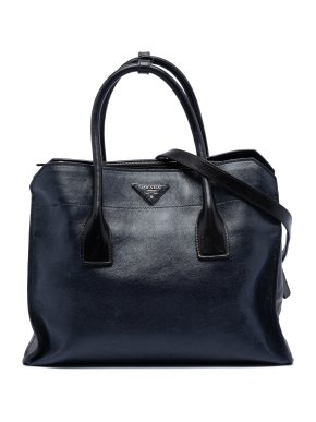 Prada Blue Glace Calf Satchel