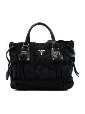 Prada Black Tessuto Gaufre Satchel