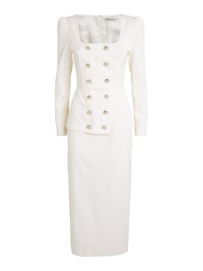 Alessandra Rich  Light Wool Double Breasted Dress