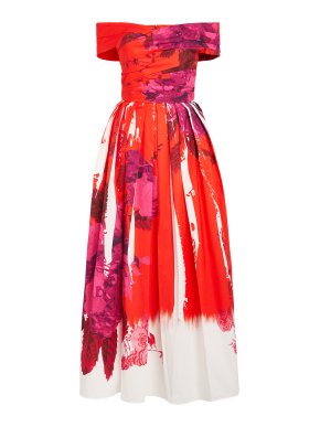 Erdem Off-shoulder Cotton Faille Maxi Dress