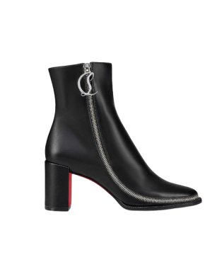 Christian Louboutin Black Leather Zip Booty