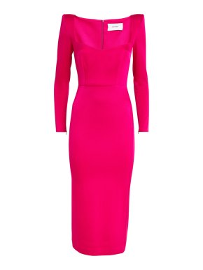 Alex Perry Crepe Satin Midi Dress