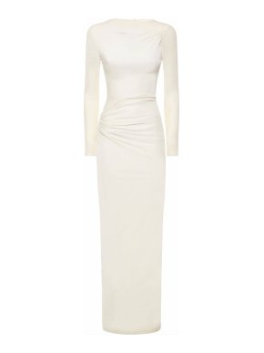 16arlington Nubria Draped Velvet Maxi Dress