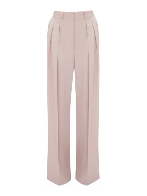 Victoria Beckham Double-Pleat Wide-Leg Trousers