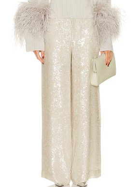 Lapointe Sequin Viscose Relaxed Wide Leg Trouser