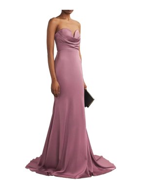 Alex Perry  Satin Crepe Draped Gown