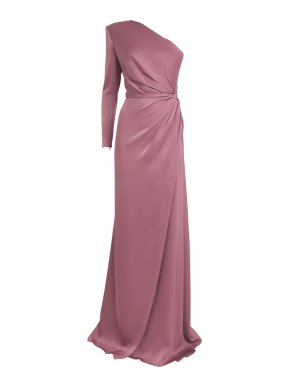 Alex Perry One-shoulder Twisted Gown in Satin Crepe