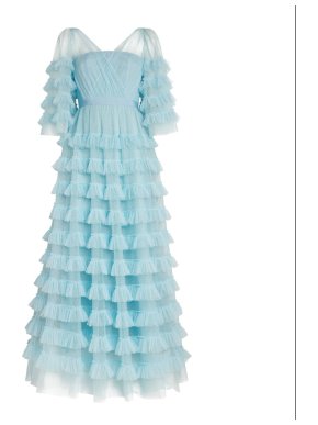 Huishan Zhang Marybell Tiered Point D'esprit Gown