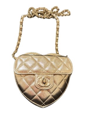 Chanel Gold Quilted Heart Bag
