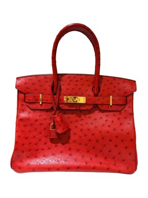 Hermes Birkin 30 in Red Ostrich GHW
